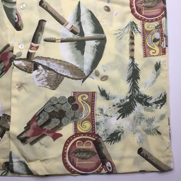 DC Classic Men's Yellow Hawaiian Shirt Las Vegas Palms Cigars Size XL Ex Large - Picture 3 of 9